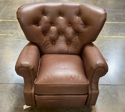 Open Box: Lansing Leather Swivel Recliner - Gravel Chocolate