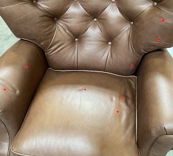 Open Box: Lansing Leather Swivel Recliner - Gravel Chocolate