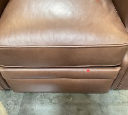 Open Box: Lansing Leather Swivel Recliner - Gravel Chocolate