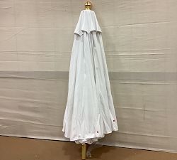 Open Box: Premium 9' Round Outdoor Patio Umbrella w/ Eucalyptus Tilt Frame​ - Sunbrella® Canvas White