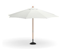 Open Box: Premium 9' Round Outdoor Patio Umbrella w/ Eucalyptus Tilt Frame​ - Sunbrella® Canvas White
