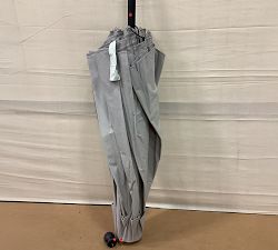 Open Box: Premium 9' Round Outdoor Umbrella w/ Rustproof Aluminum Tilt Frame - Sunbrella® Rain Heather Gray, Black