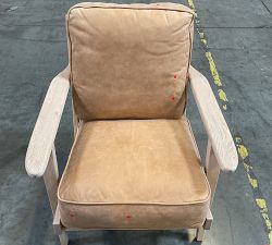 Open Box: Raylan Leather Chair - Keystone Sandstone, Light Ash