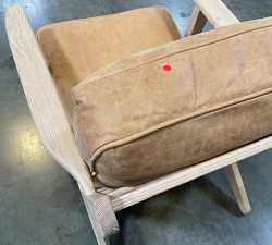 Open Box: Raylan Leather Chair - Keystone Sandstone, Light Ash