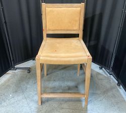 Open Box: Tatum Leather Counter Stool (26") - Keystone Sandstone, Seadrift