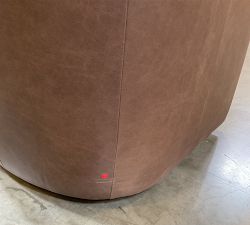Open Box: Tillman Leather Swivel Chair without Nailheads - Gravel Chocolate