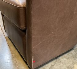 Open Box: Tillman Leather Swivel Chair without Nailheads - Gravel Chocolate