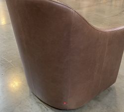 Open Box: Tillman Leather Swivel Chair without Nailheads - Gravel Chocolate