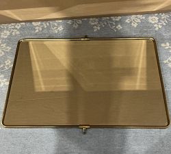 Open Box: Vintage Rounded Rectangular Pivot Mirror (27" x 35") - Tumbled Brass