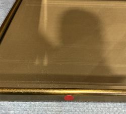 Open Box: Vintage Rounded Rectangular Pivot Mirror (27" x 35") - Tumbled Brass