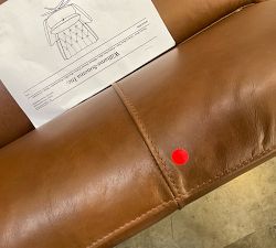 Open Box: Wells Tufted Leather Swivel Recliner - Vintage Caramel, Bronze Base