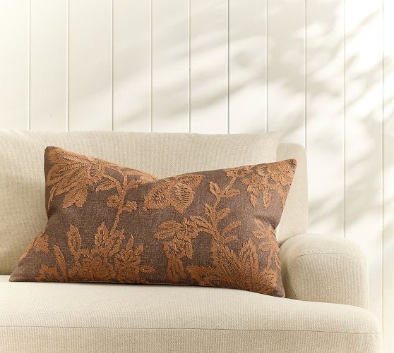 Merrill Embroidered Lumbar Pillow Cover