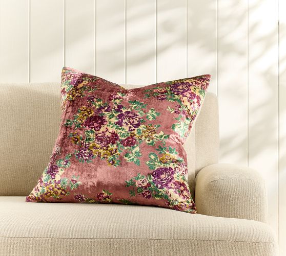 Rhodes Velvet Floral Pillow Cover