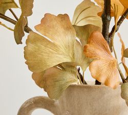 Faux Golden Turning Ginkgo Branch