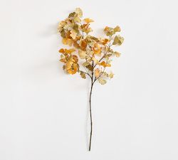 Faux Golden Turning Ginkgo Branch