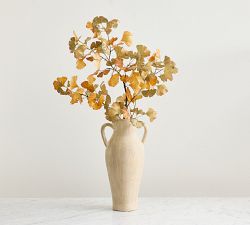 Faux Golden Turning Ginkgo Branch