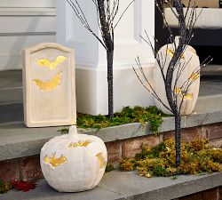 Terracotta Bat Cutout Pumpkin