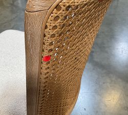 Open Box: Elliot Upholstered Cane Desk Chair - Performance Boucle Oatmeal, Seadrift