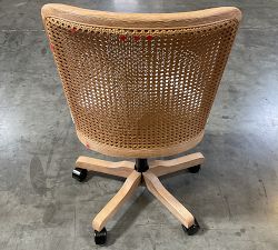Open Box: Elliot Upholstered Cane Desk Chair - Performance Boucle Oatmeal, Seadrift