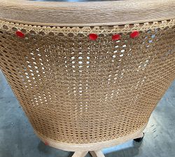 Open Box: Elliot Upholstered Cane Desk Chair - Performance Boucle Oatmeal, Seadrift