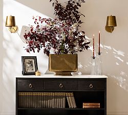 Antique Brass Pedestal Vase