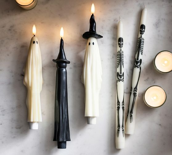 Skeleton Taper Candles - Set of 2