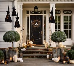 Lit Ghost Witch Wreath