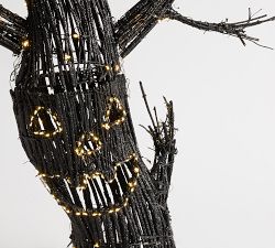 Lit Jack O'Lantern Willow Tree