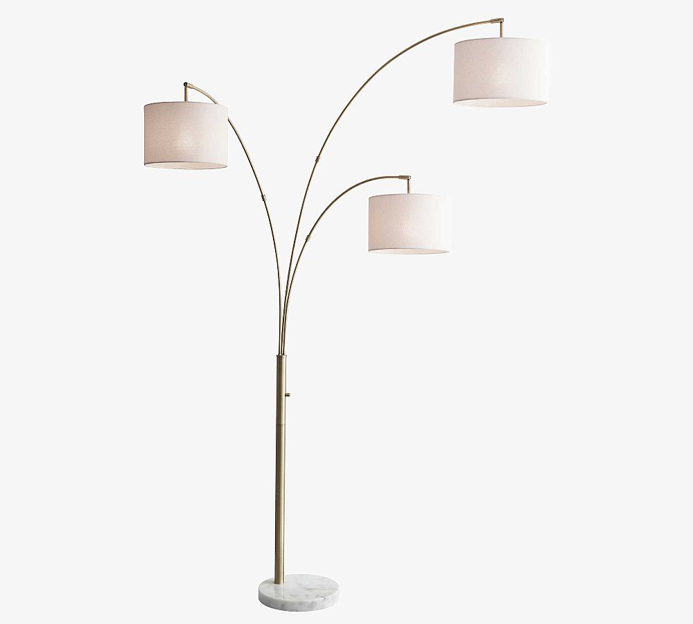 Locke 3-Arm Marble Arc Floor Lamp (83") by Pottery Barn
