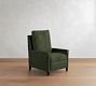Tyler Square Arm Leather Extra Tall Recliner with Nailheads, Down Blend Wrapped Cushions, Vintage Hunter