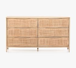 Open Box: Dolores 6-Drawer Cane Dresser (58") - Natural