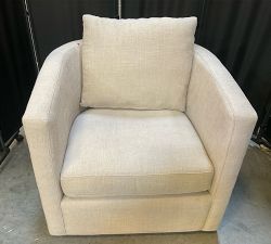 Open Box: Ayden Barrel Arm Swivel Armchair (32") - Performance Slub Weave Oatmeal