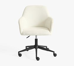 Open Box: Carson Upholstered Swivel Desk Chair - Heathered Chenille White