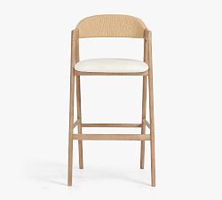 Open Box: Nishan Bar Stool (31") - Seadrift, Performance Heathered Basketweave Ivory