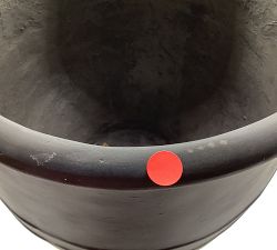 Open Box: Sienna Fiber Stone Outdoor Planter, Large (17.5"D x 25"H) - Charcoal