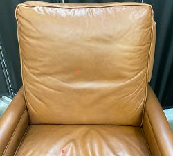 Open Box: Tyler Square Arm Leather Manual Recliner without Nailheads (41") - Vintage Caramel, Espresso
