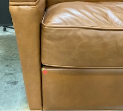 Open Box: Tyler Square Arm Leather Manual Recliner without Nailheads (41") - Vintage Caramel, Espresso