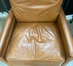 Open Box: Tyler Square Arm Leather Manual Recliner without Nailheads (41") - Vintage Caramel, Espresso