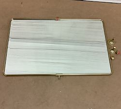 Open Box: Vintage Rounded Rectangle Pivot Mirror (27" x 35") - Vintage Brass