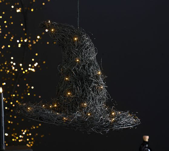 Lit Hanging Witches Hat