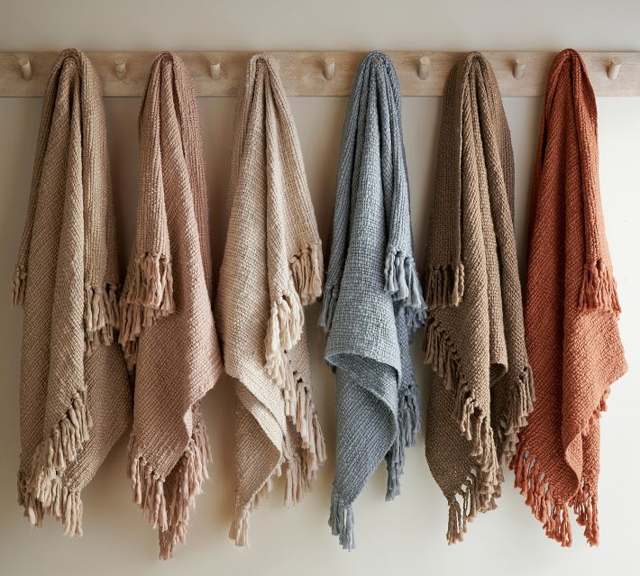 Textured Basketweave Knit Throw Blanket | Pottery Barn