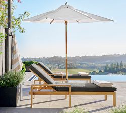 9' Round Outdoor Patio Umbrella &ndash; Teak Tilt Frame​