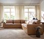 Westwood Square Arm Deep Seat Leather 3-Piece L-Shaped Sectional (122")
