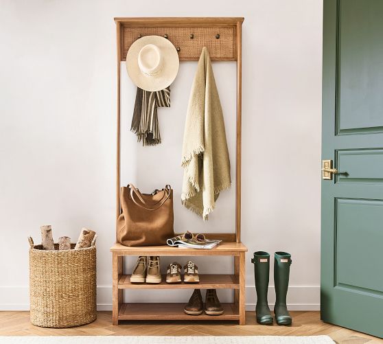 Shoe And Coat Rack Bench Coat Racks Shoe Racks All Wall Shelving Entryway Pottery Barn
