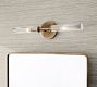 Cooper Ribbed Glass Double Tube Sconce (20")