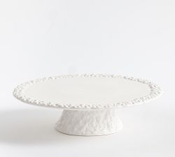 Floral Bunny Stoneware Cake Stand