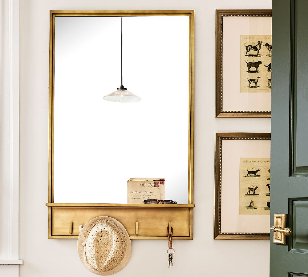 Stowe Mirror With Hooks by Pottery Barn