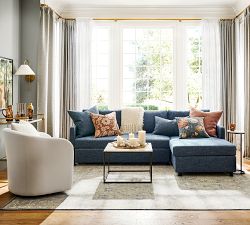 Pacifica Slim Arm Trundle Chaise Sleeper Sectional (101")