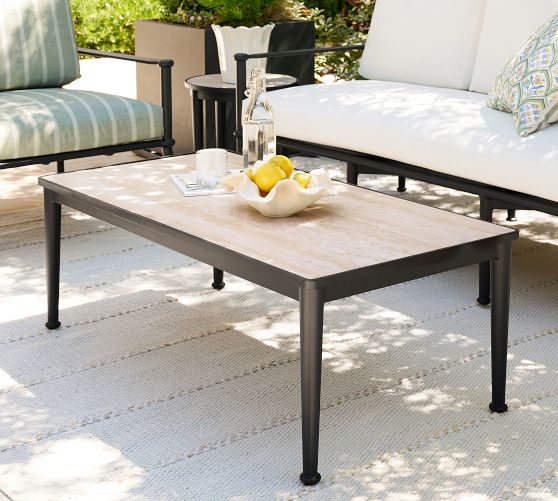 Ellis Metal Rectangular Outdoor Coffee Table (48