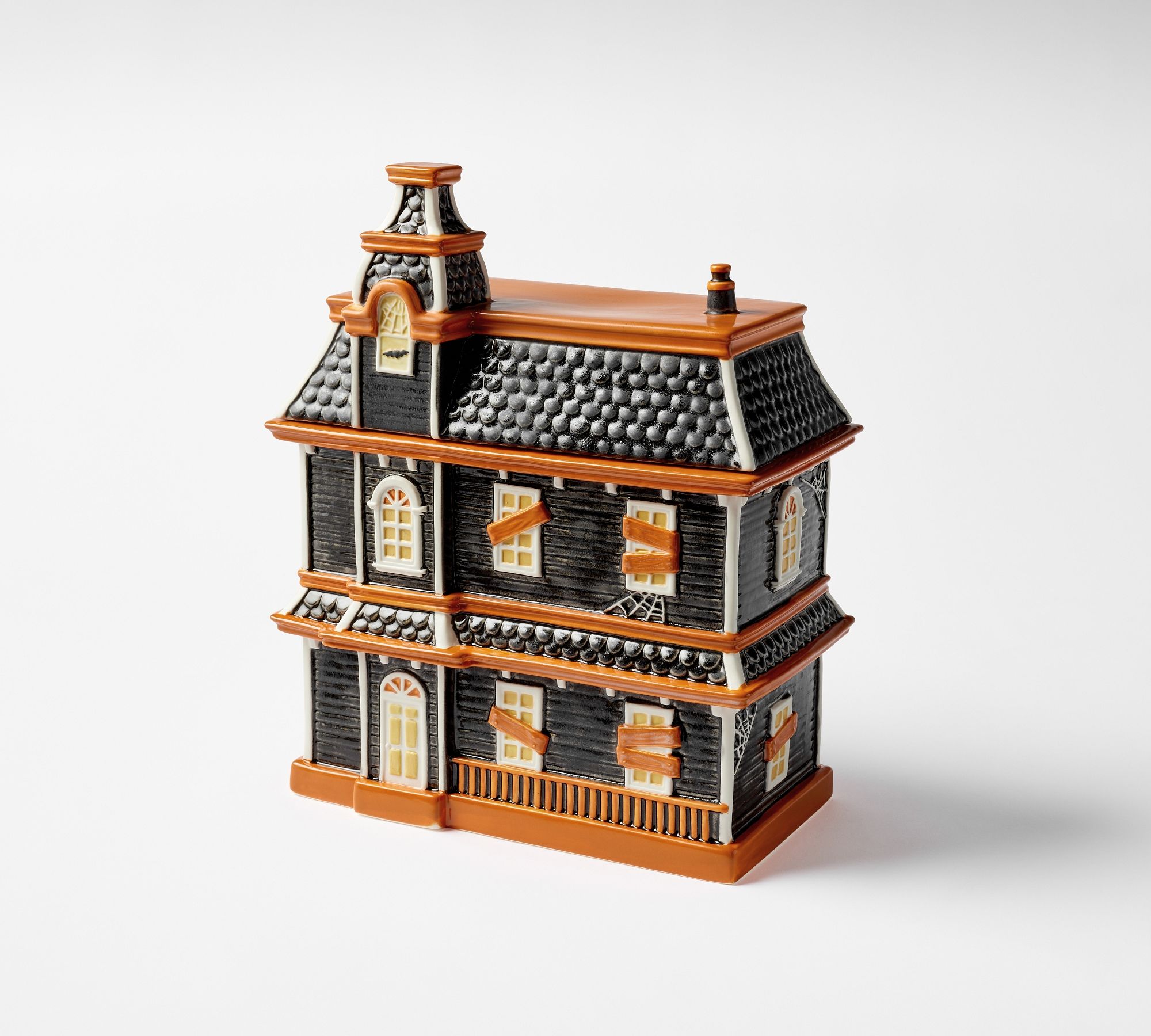 Haunted House Lidded Stoneware Candy Bowl
